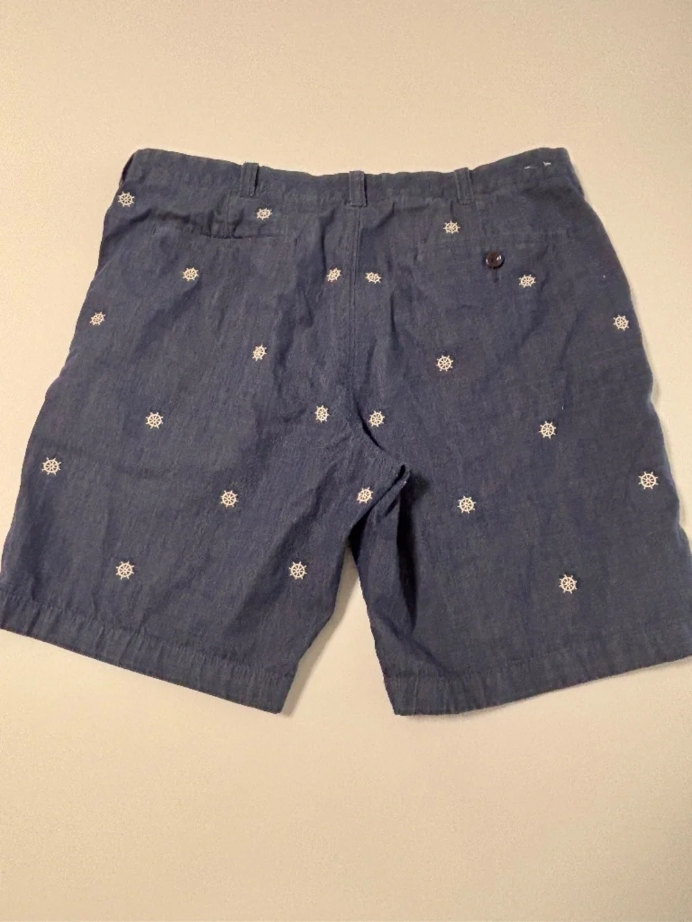 Mens Navy J.Crew Chino Short with Boat Helm Embroidery Size 35
